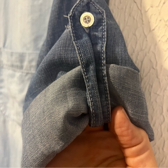 Cloth & Stone Anthropologie two toned Chambray Shirt Dress NO TIE size small - Picture 12 of 15